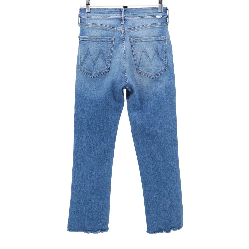 MOTHER The Tripper Ankle Fray Layover Jeans 27 High Rise Straight Denim
